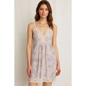 Montelle Floral Babydoll Slip Mini Dress Sz XXL Festival Cottage Beach Sleep Y2K